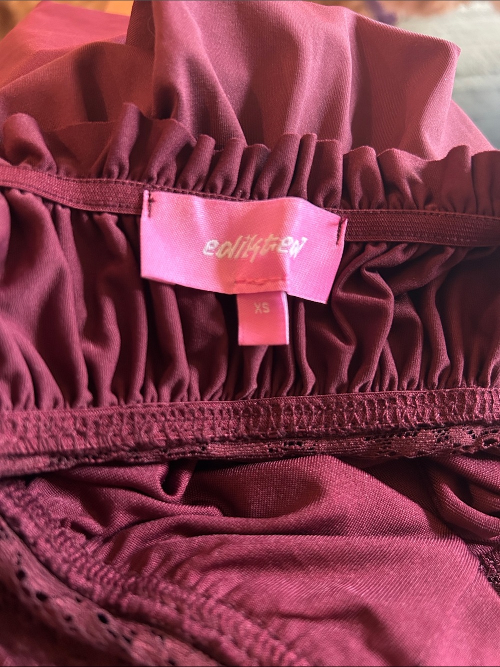 Edikted Burgundy Halter Backless Mini Dress - Picture 3 of 3
